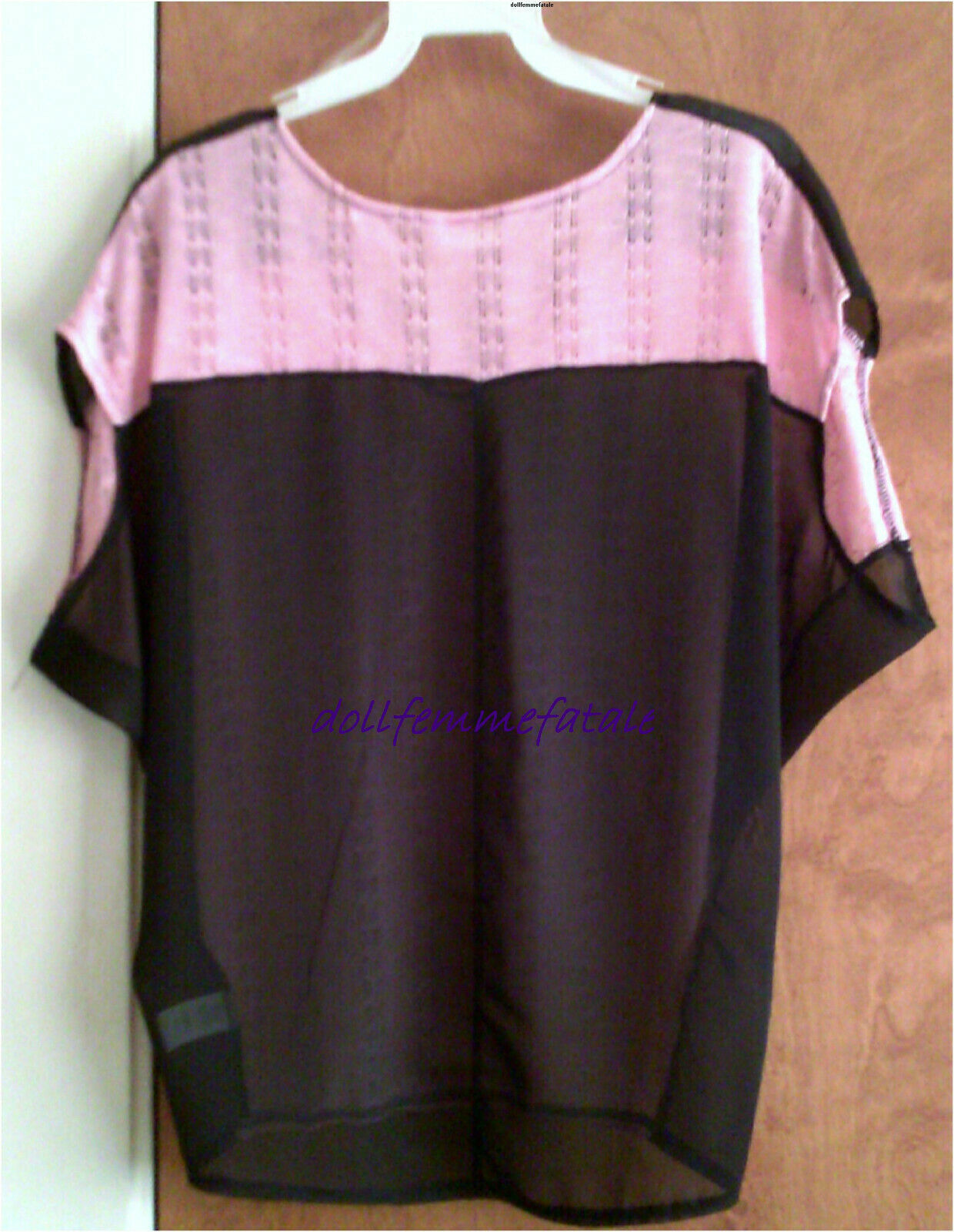 Black & Pink Batwing Dolman sleeve Top