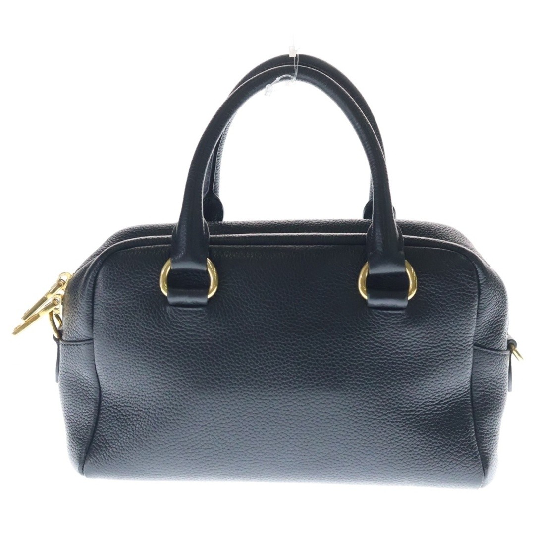PRADA BAULETTO PELLE VITELLO PHENIX Leather Mini Handbag 1BB108 Black Used a4bc6