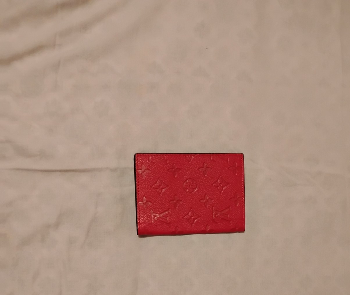 Louis Vuitton Pocket Organizer Monogram Empreinte Red Scarlet Card Holder Wallet