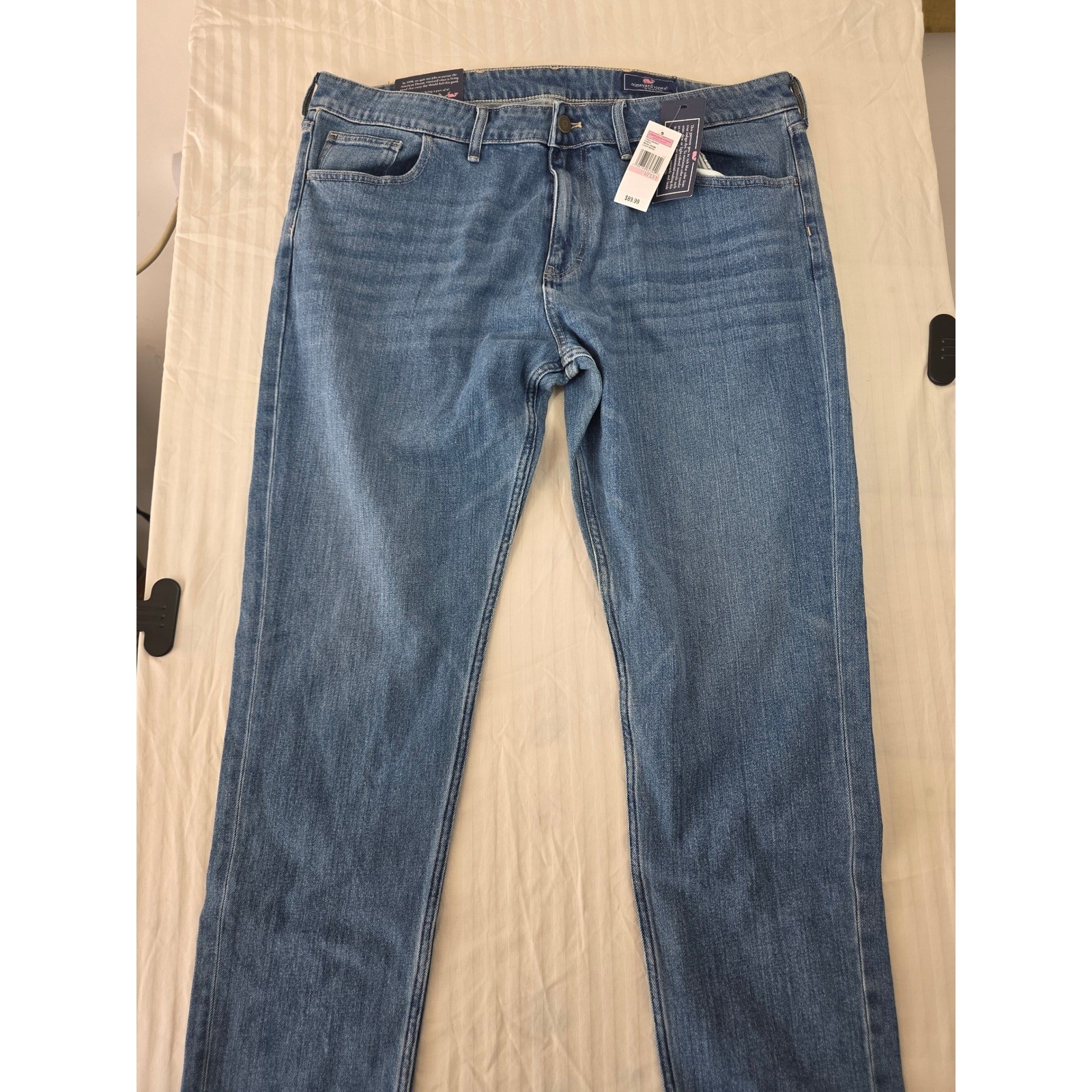 Vineyard Vines Mens 5-Pocket Slim Denim Jeans Light Wash 40×32 1P001198-6447