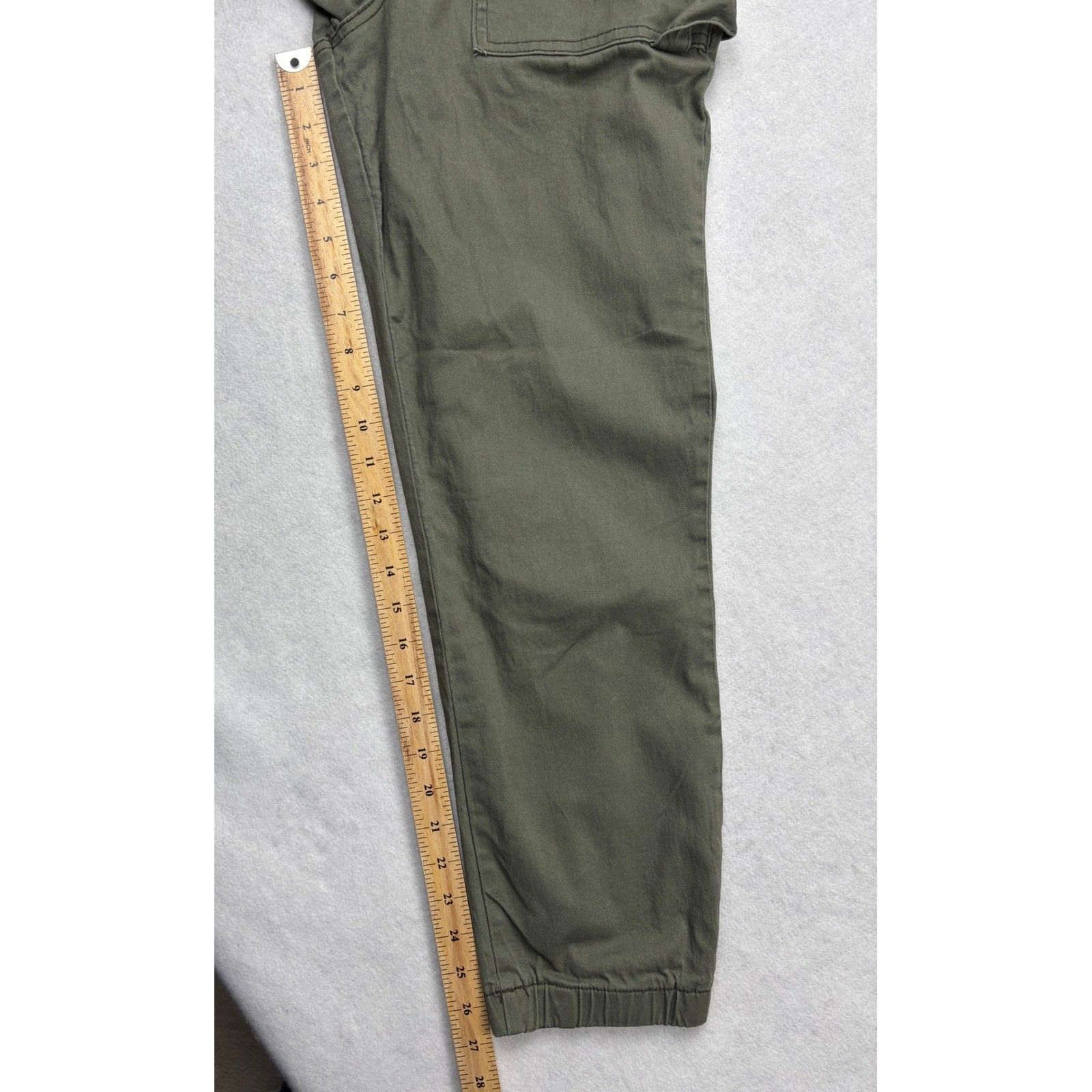 Royalty for Me Olive Green Cargo Jogger Pants Utility Carpenter Trousers 28×27
