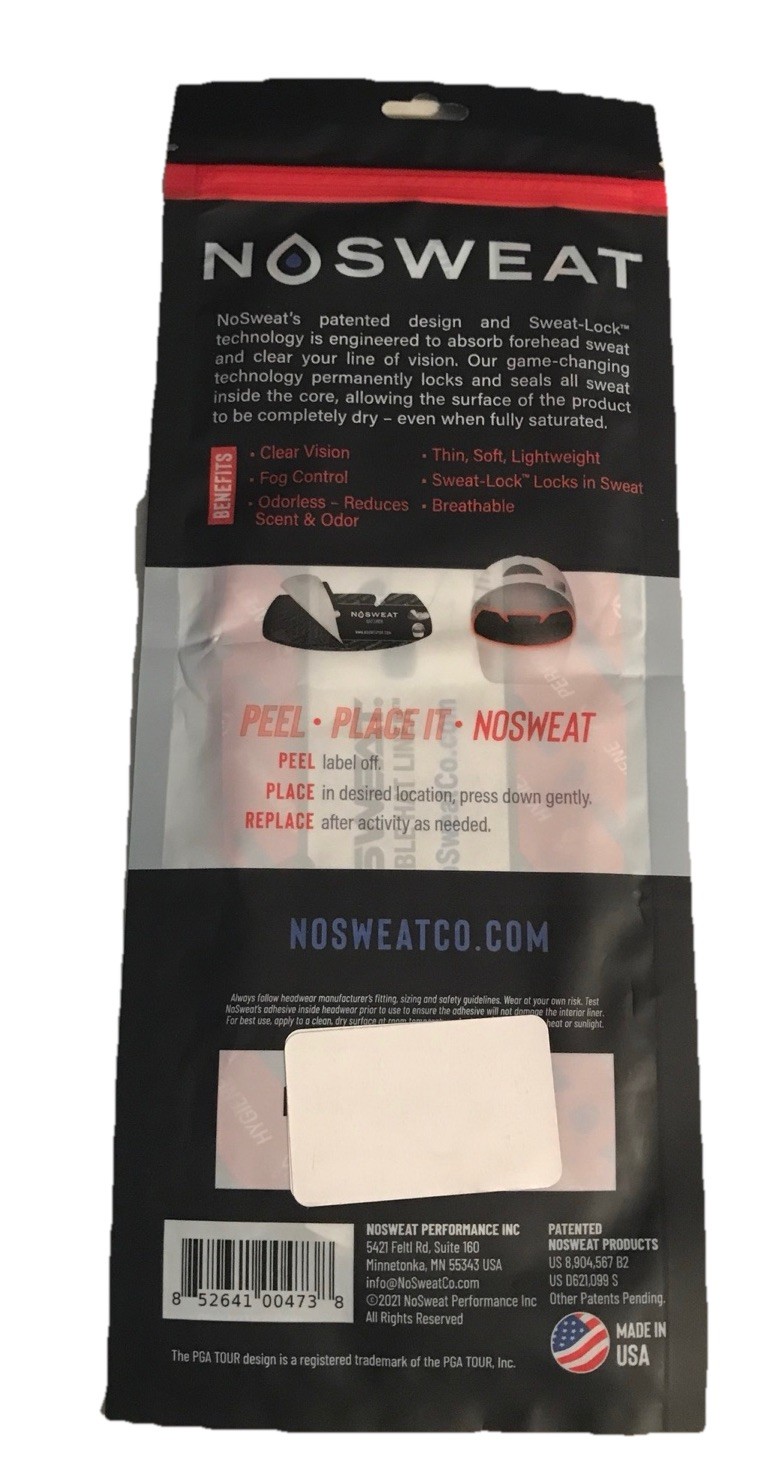 NoSweat Brand Authentic Hat Liners, Pack Of 3 In NEW factory Sealed Package