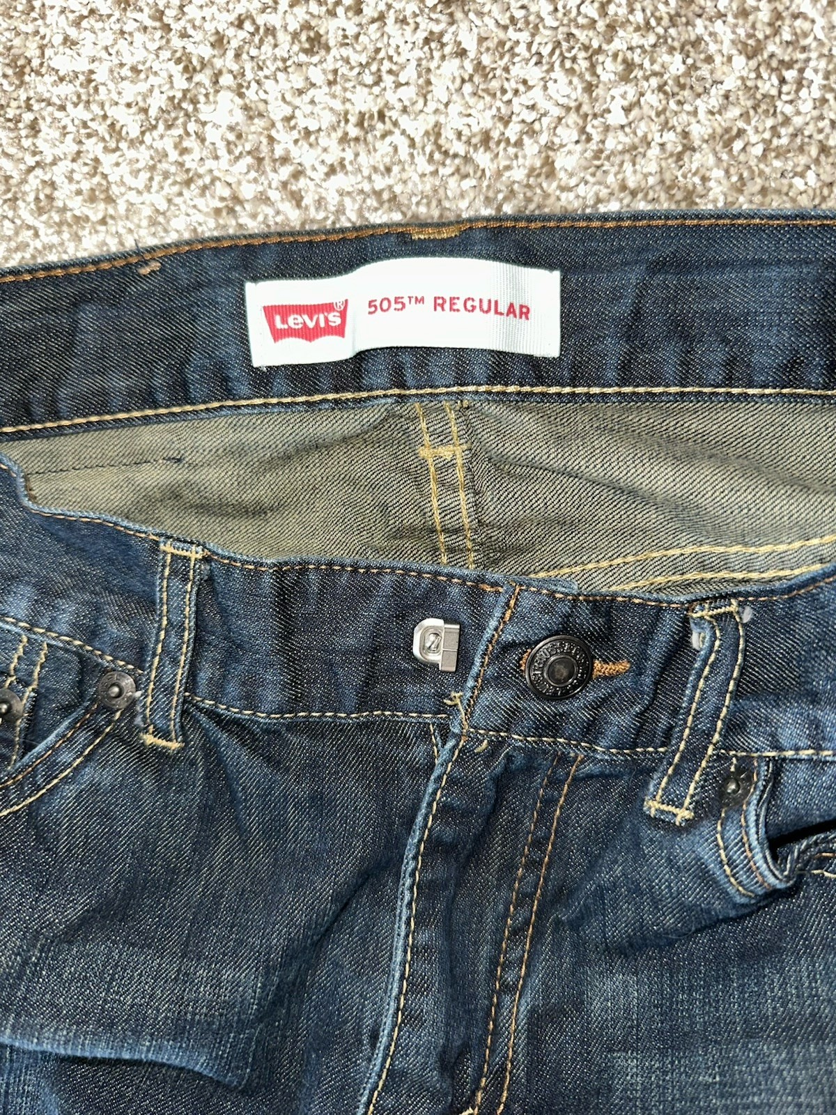 Vintage Levis 505 Jeans 27×27 Dark Wash Straight Brown Womens Boys Red Tab Denim