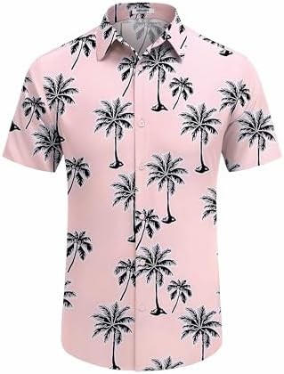 Coofandy Mens Hawaiian Shirt Short Sleeve Button Down Shirts Tropical Floral