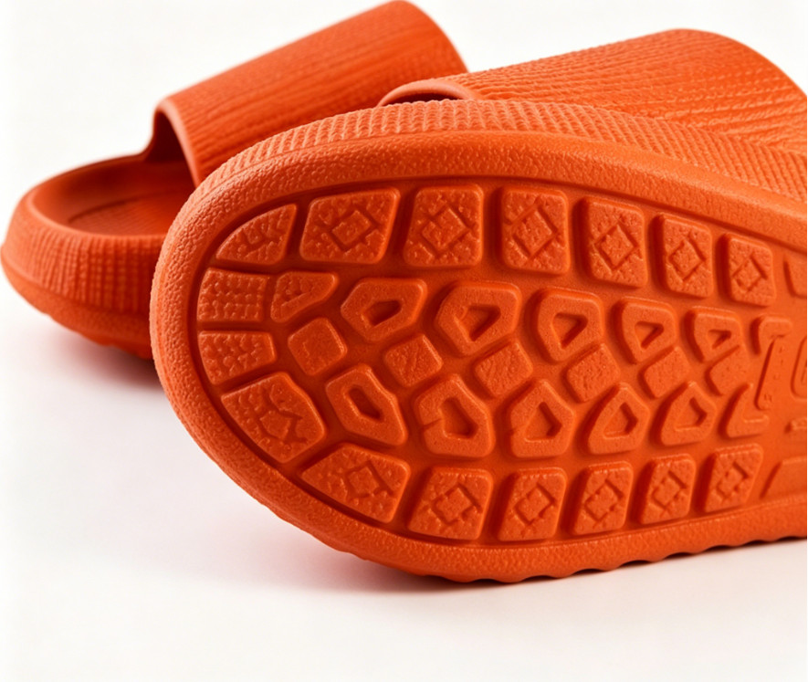 Orange Platform Slides — Soft Indoor/Outdoor Sandals US W10/M8.5 EU42