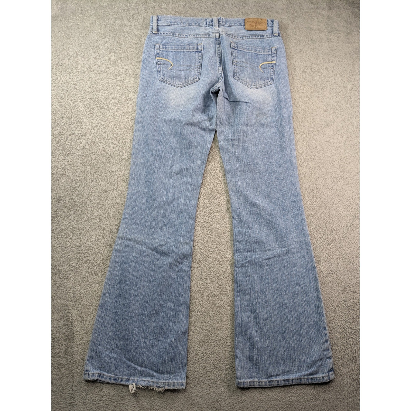 American Eagle Hipster Jeans Womens 6 Reg Light Wash Flare Low Rise Y2K Cotton