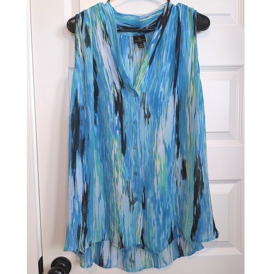 Worthington Abstract Print Sleeveless Blouse