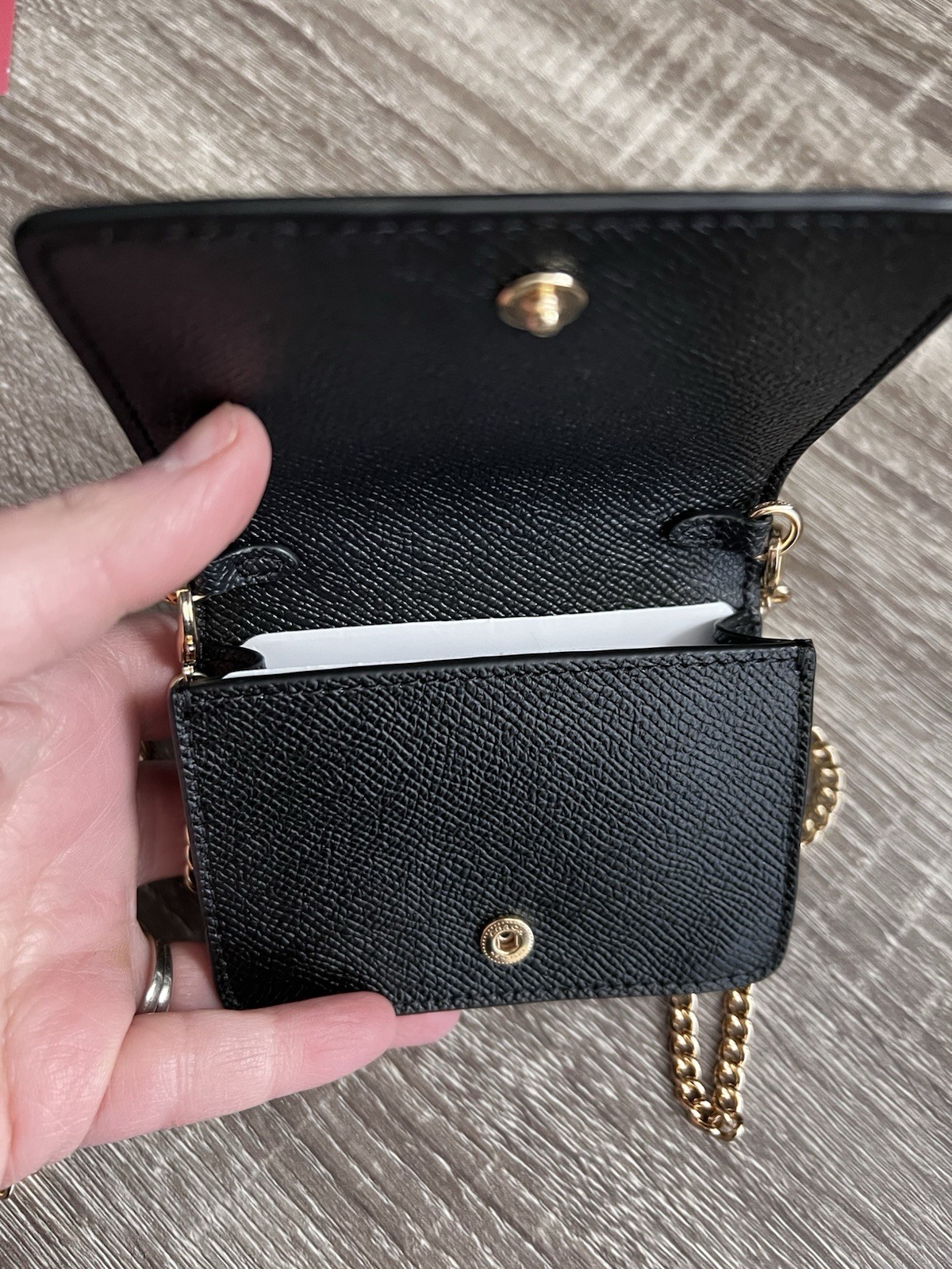 Coach Mini Leather Wallet On a Chain – Black (C0059)