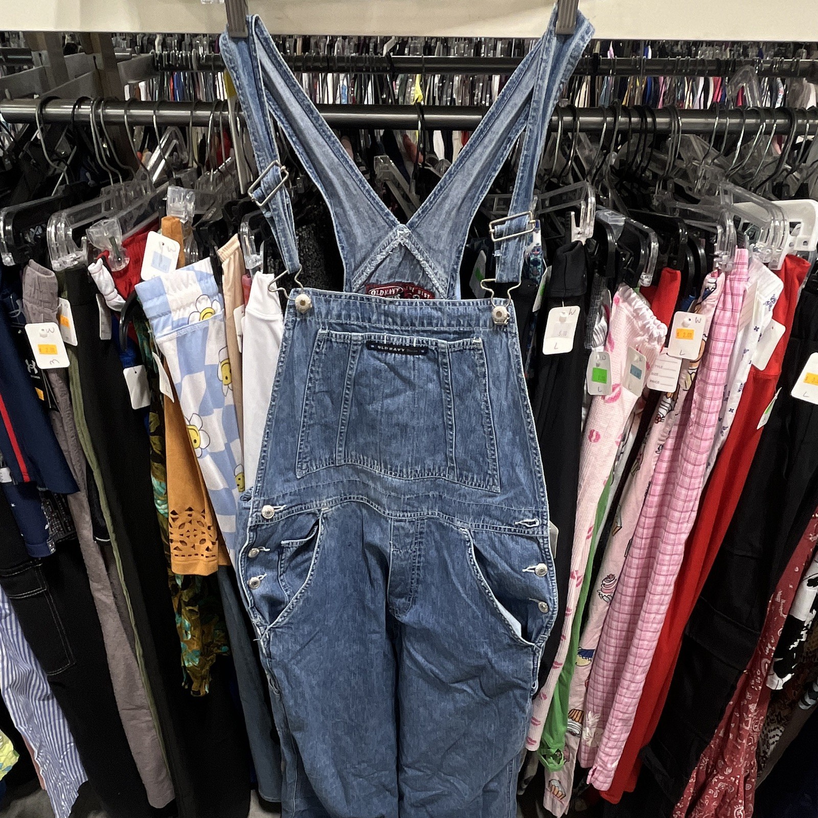 Old Navy Women’s L Vintage Blue Denim Overall One-Piece Pockets