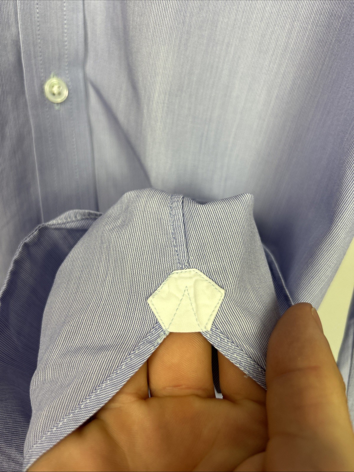Turnbull & Asser Men’s Dress Shirt Size 16.5″ 42cm Blue Double Cuff