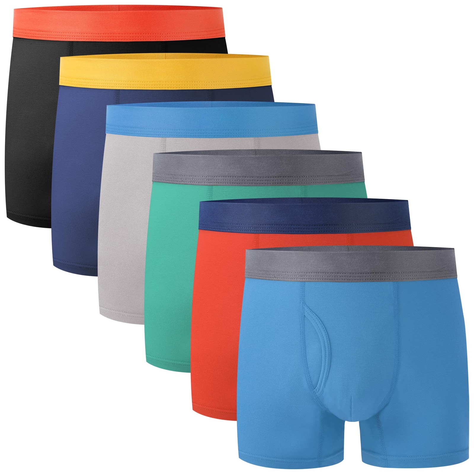6-Pack Bamboo Cool Boys’ Boxer Briefs 12-14Y – Moisture-Wicking Lightweight