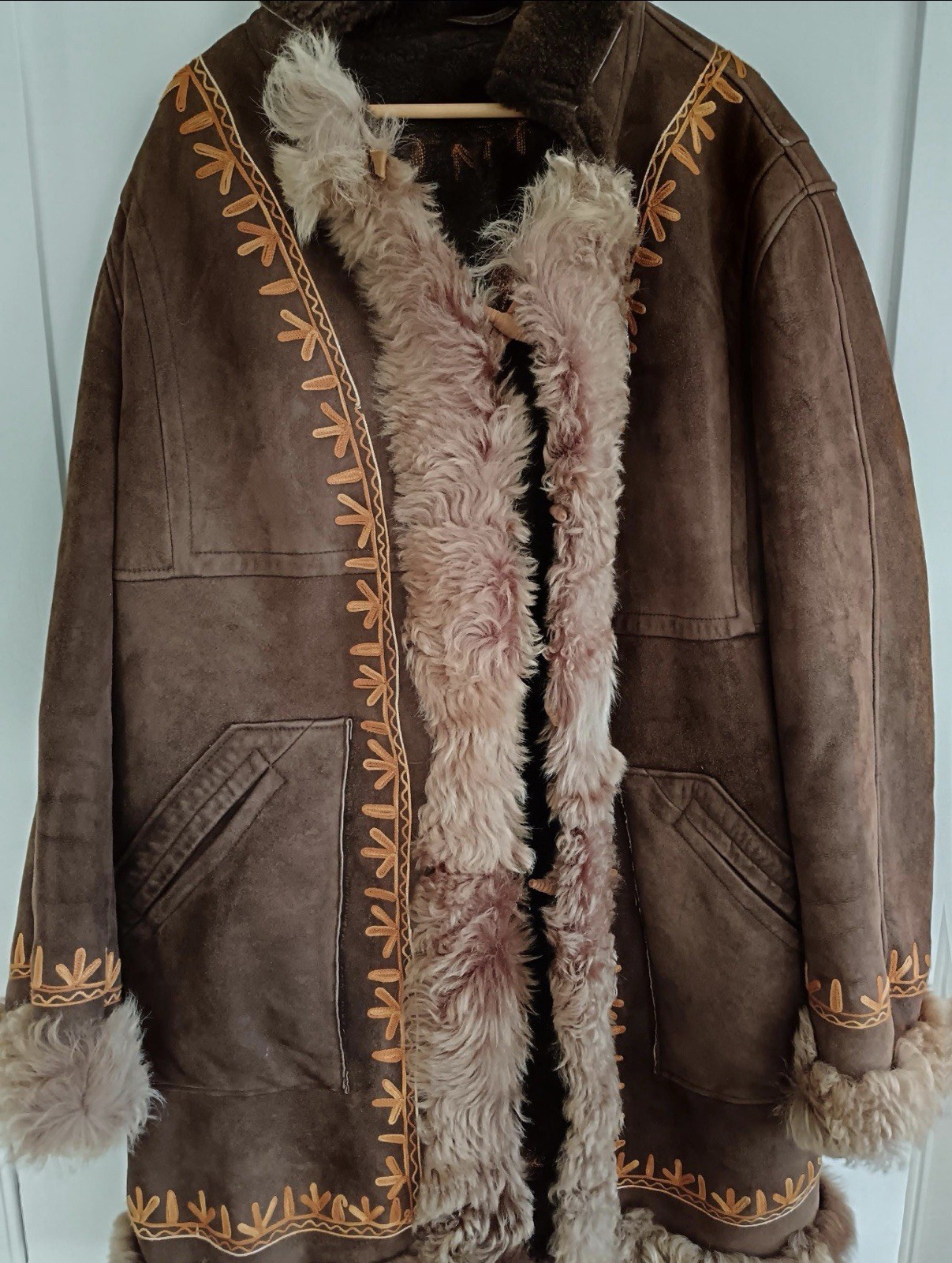 Afghan Penny Lane Shearling Coat With Embroidery XXL