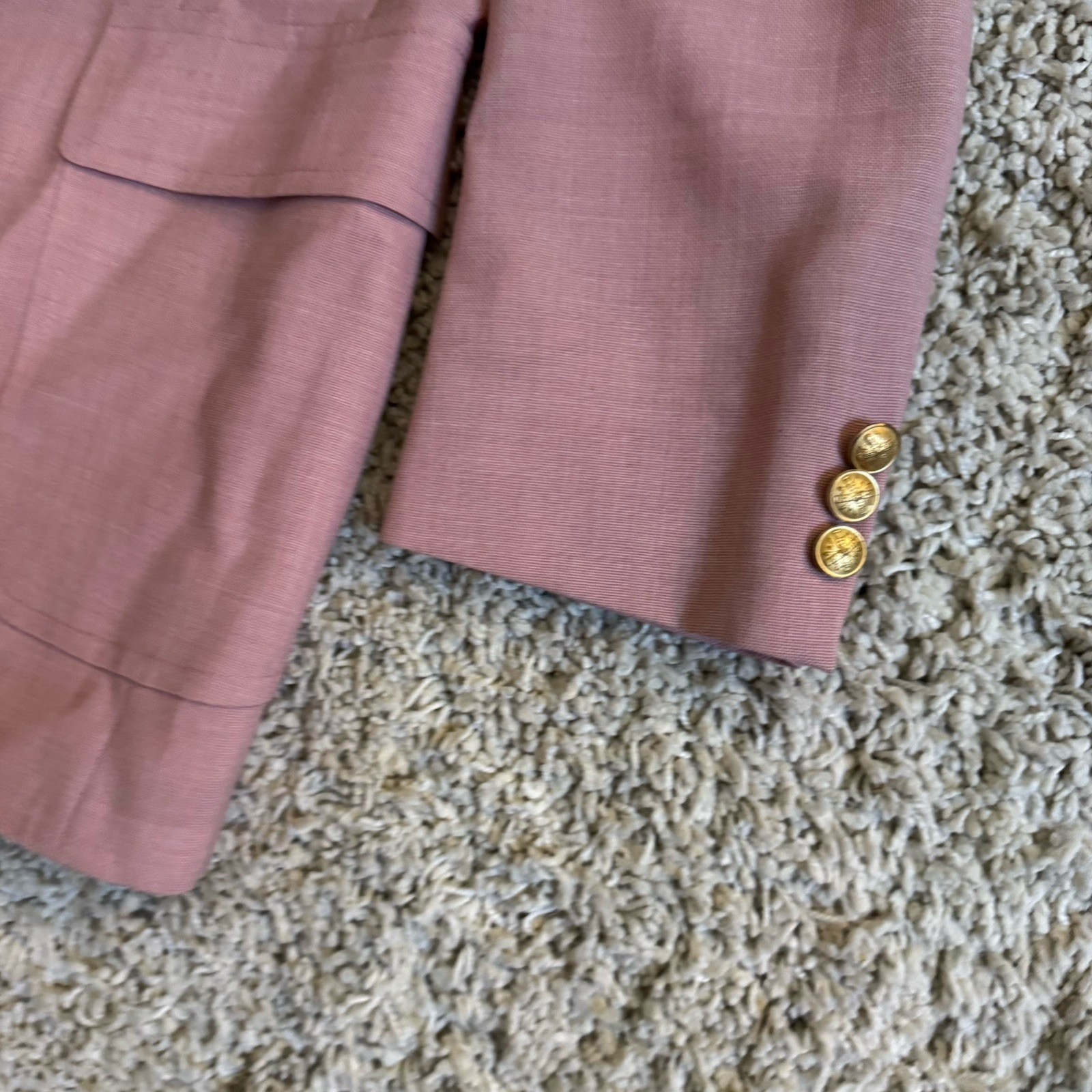 Vintage 60s 70s Mauve Pink Hopsack Summer Blazer 42R Palm Beach Jacket Sportcoat
