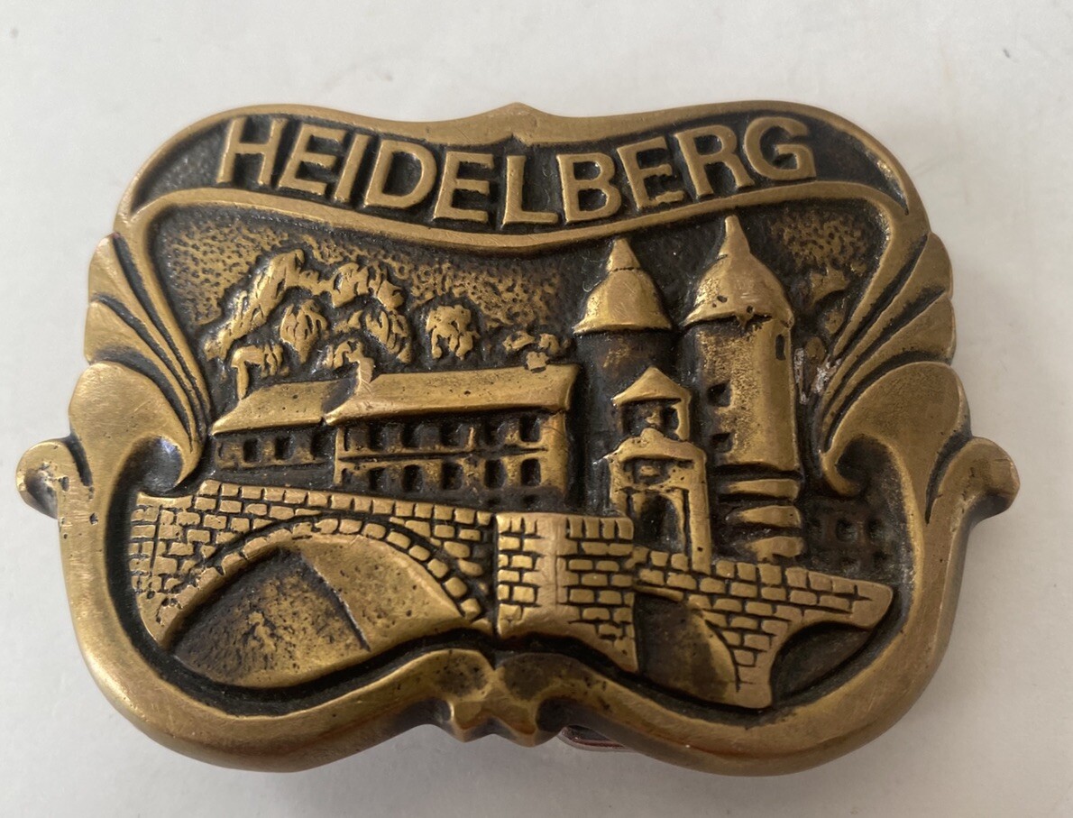Vintage ~ Heidelburg ~ Hand Made Buckler ~ Soild Brass Belt Buckle ~ # 312