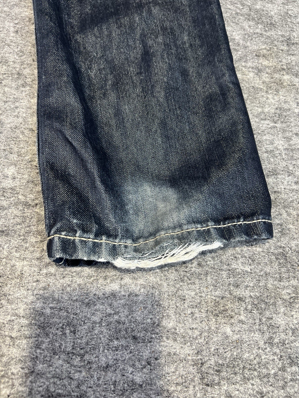 Express Kingston Mens 34×34 Distressed Bootcut Jeans Regular Rise Thick Stitch