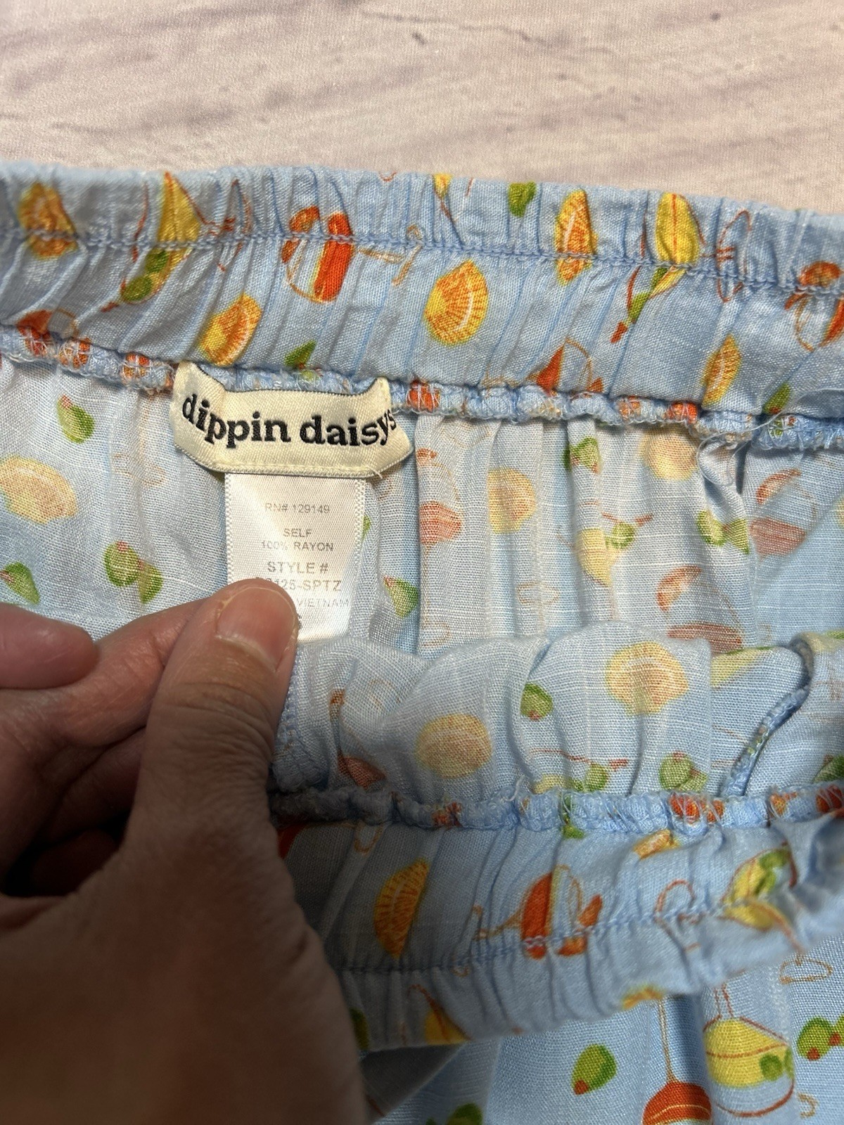 Dippin’ Daisy’s Blue Martini Print Lounge Pants Women’s S Rayon Cocktail Theme