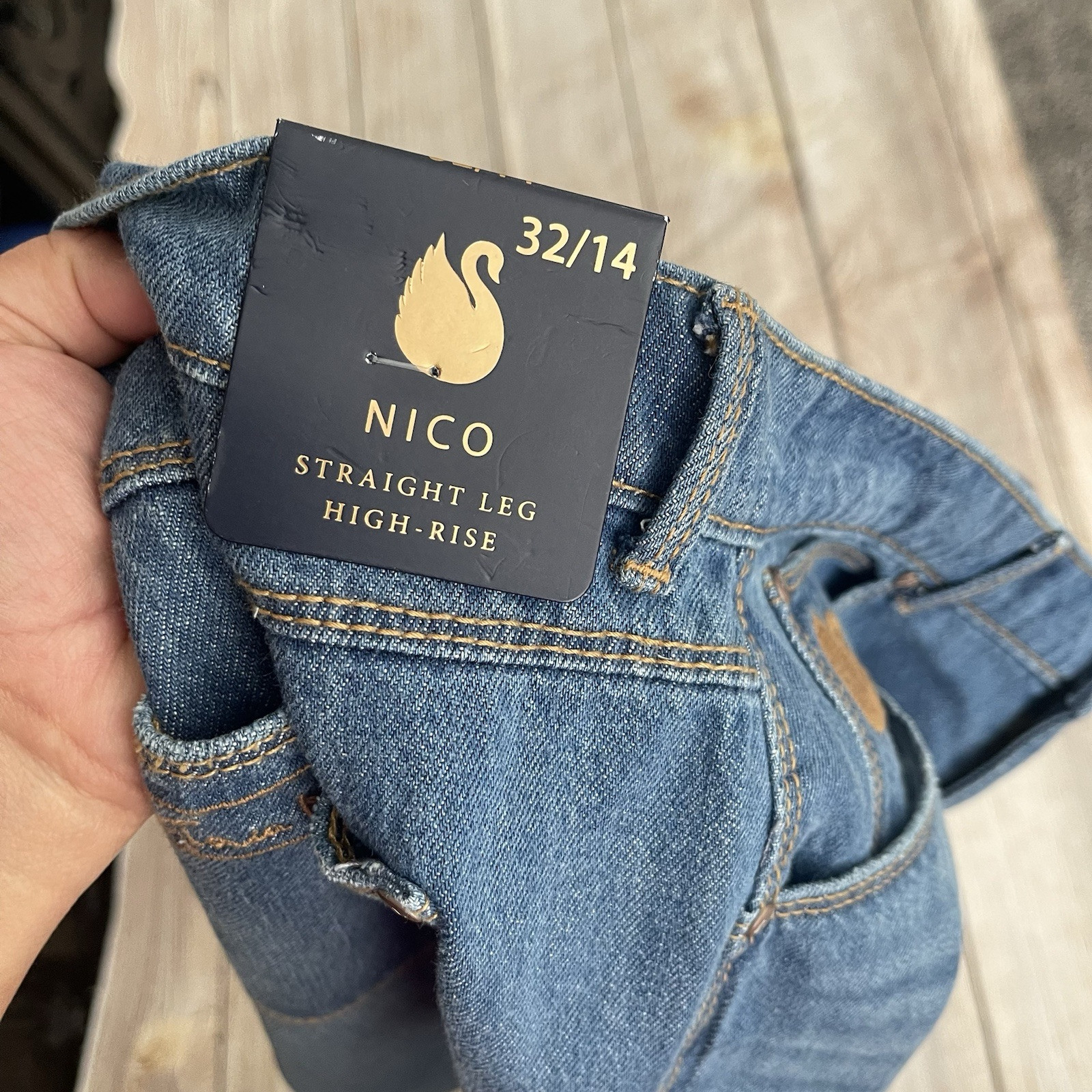NWT VANDERBILT Nico High Rise Straight Leg Jeans Size 32/14 100%Cotton