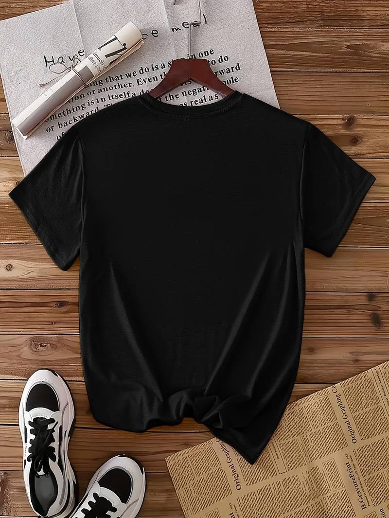 Women Flower Print Graphic T-Shirt Casual Short Sleeve Crew Neck Cotton Tee US√