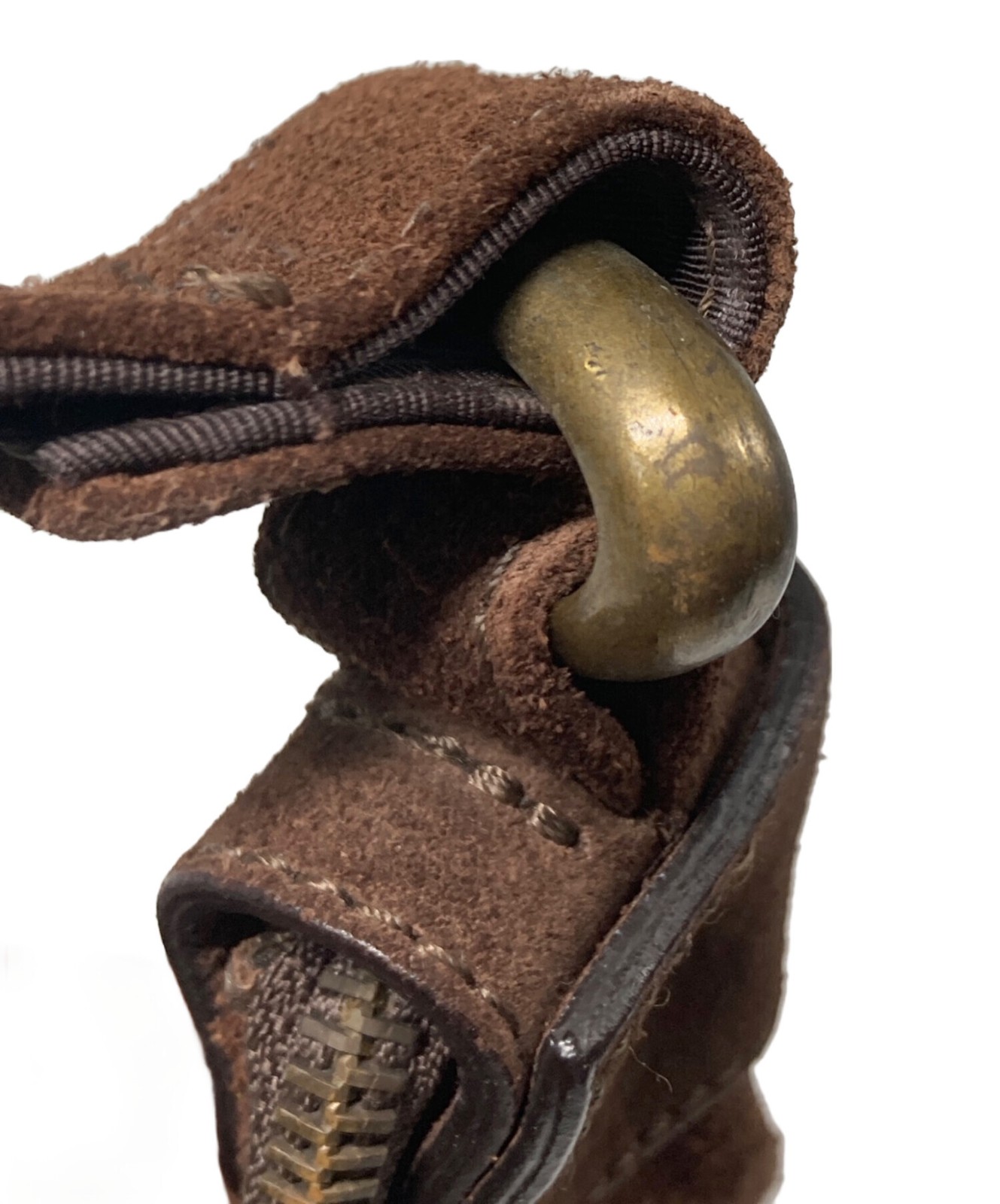 DOLCE&GABBANA Shoulder Bag Suede Brown Vintage Authentic From Japan