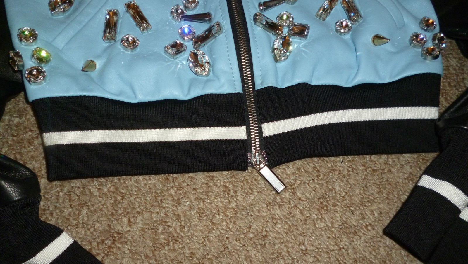 EMANUEL UNGARO Leather Varsity Jacket, UK 6 / IT 38 Made in Italy; RRP £3600