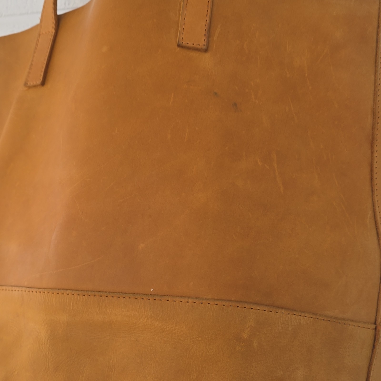 ABLE Mamuye Classic Tote – Cognac Stamped Initials