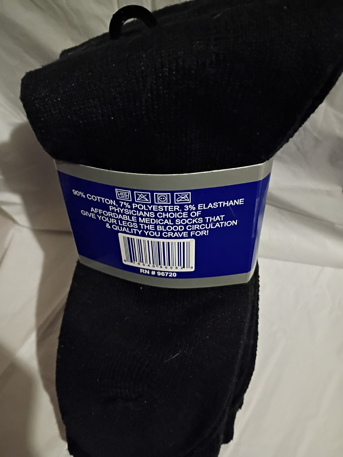 Debra Weitzner Therapeutic Crew Socks Black Men’s Size 10-13 Cotton Blend