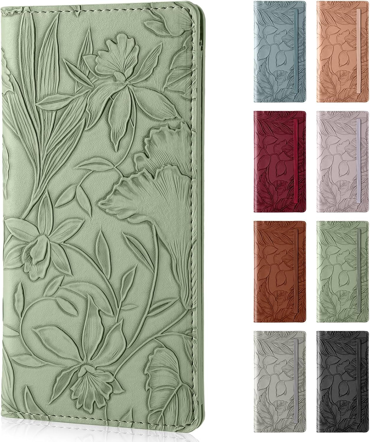 Checkbook Cover for Personal Checkbook，Soft PU Leather with a Detailed Embossed