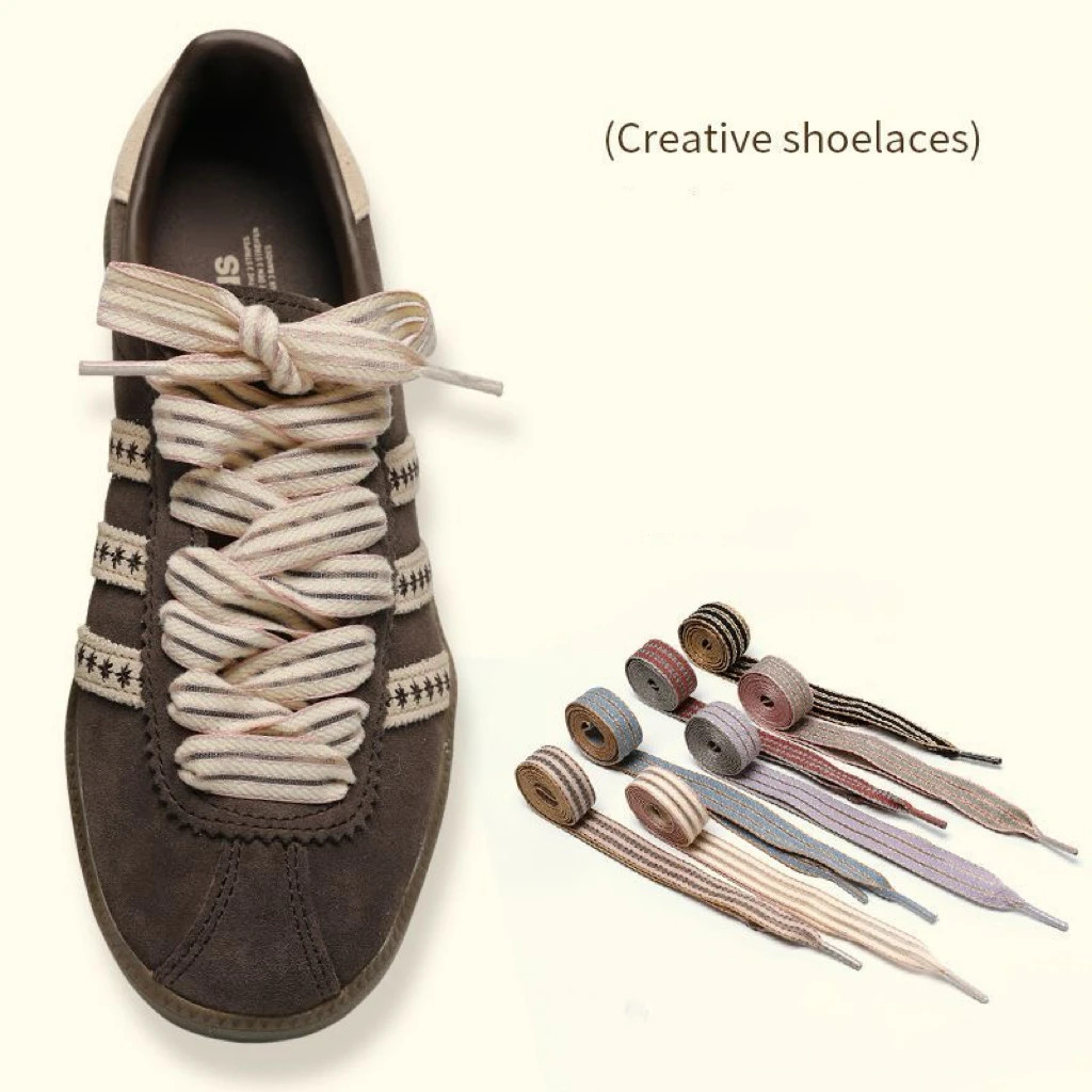 Width 1.5cm Creativity Stripes Red Green Shoelaces Trend Sport Casual DE Tr