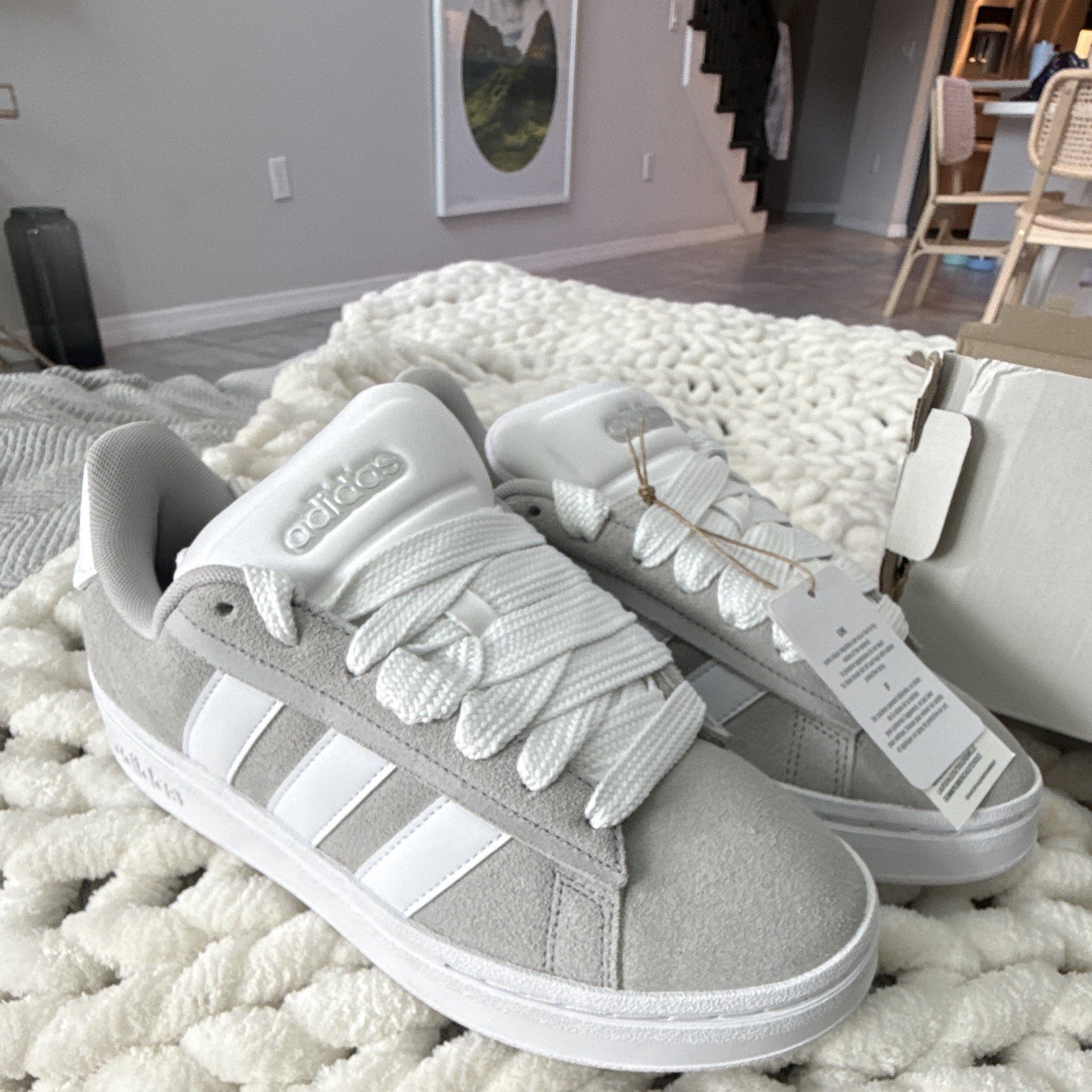 Wadidas Grand Court Alpha 0 Unisex Low Top Lace-Up Sneakers Gray/White JH7230