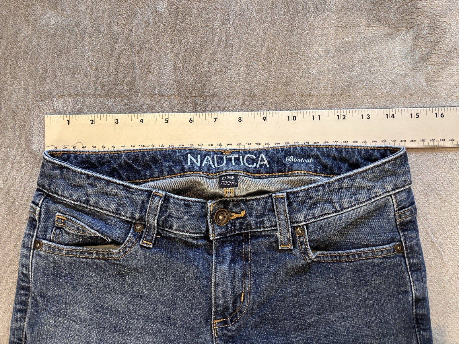 Nautica Womens Jeans sz 2/26R Medium Wash Classic Bootcut Stretch Wide Leg