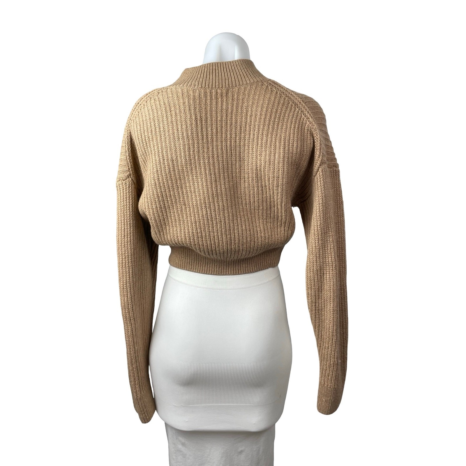 Aritzia Babaton 100% Wool Guell Women’s Brown Ribbed Sweatshirt Sweater Top Sz S