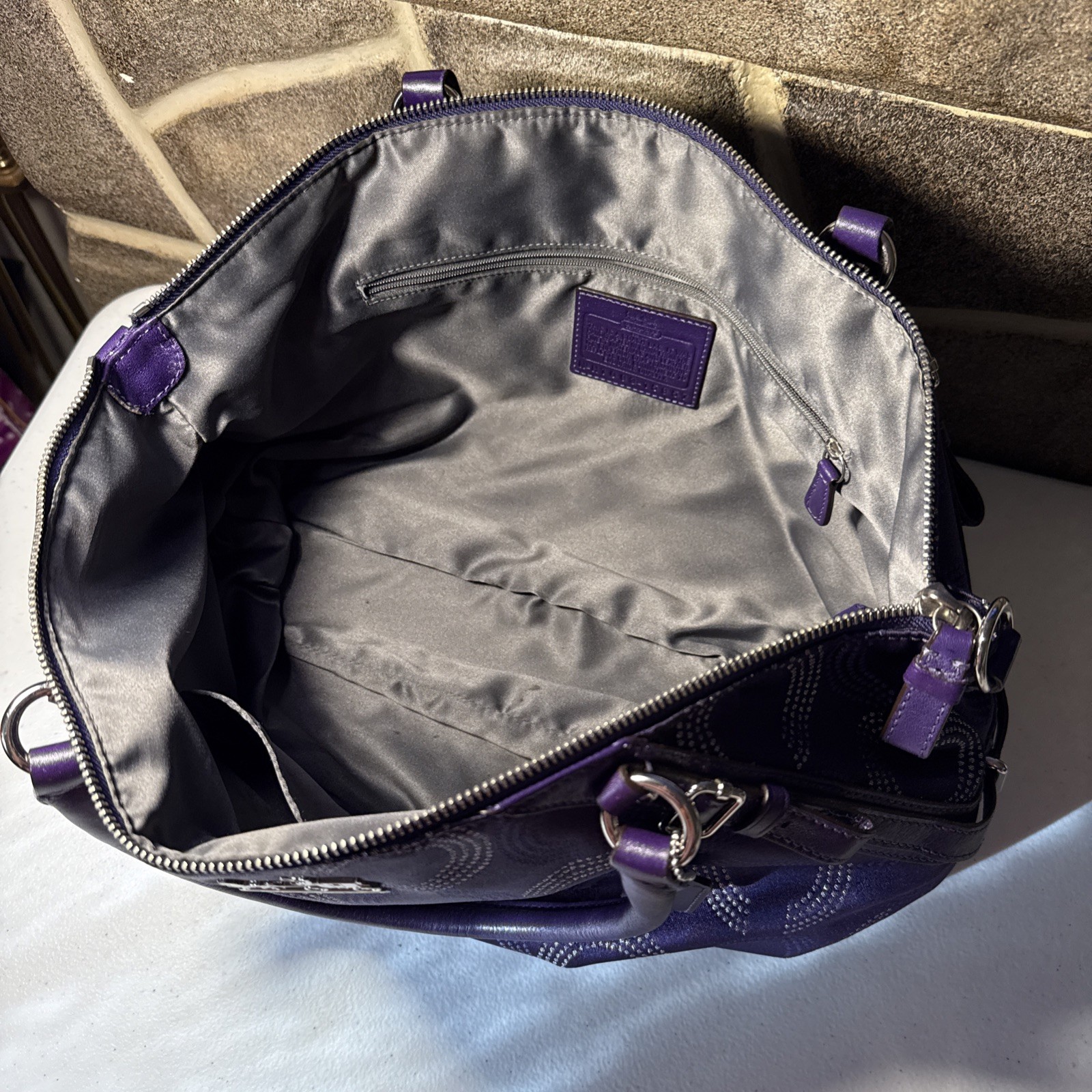 Coach Madison Dotted Op Art Large Sophia Satchel Style