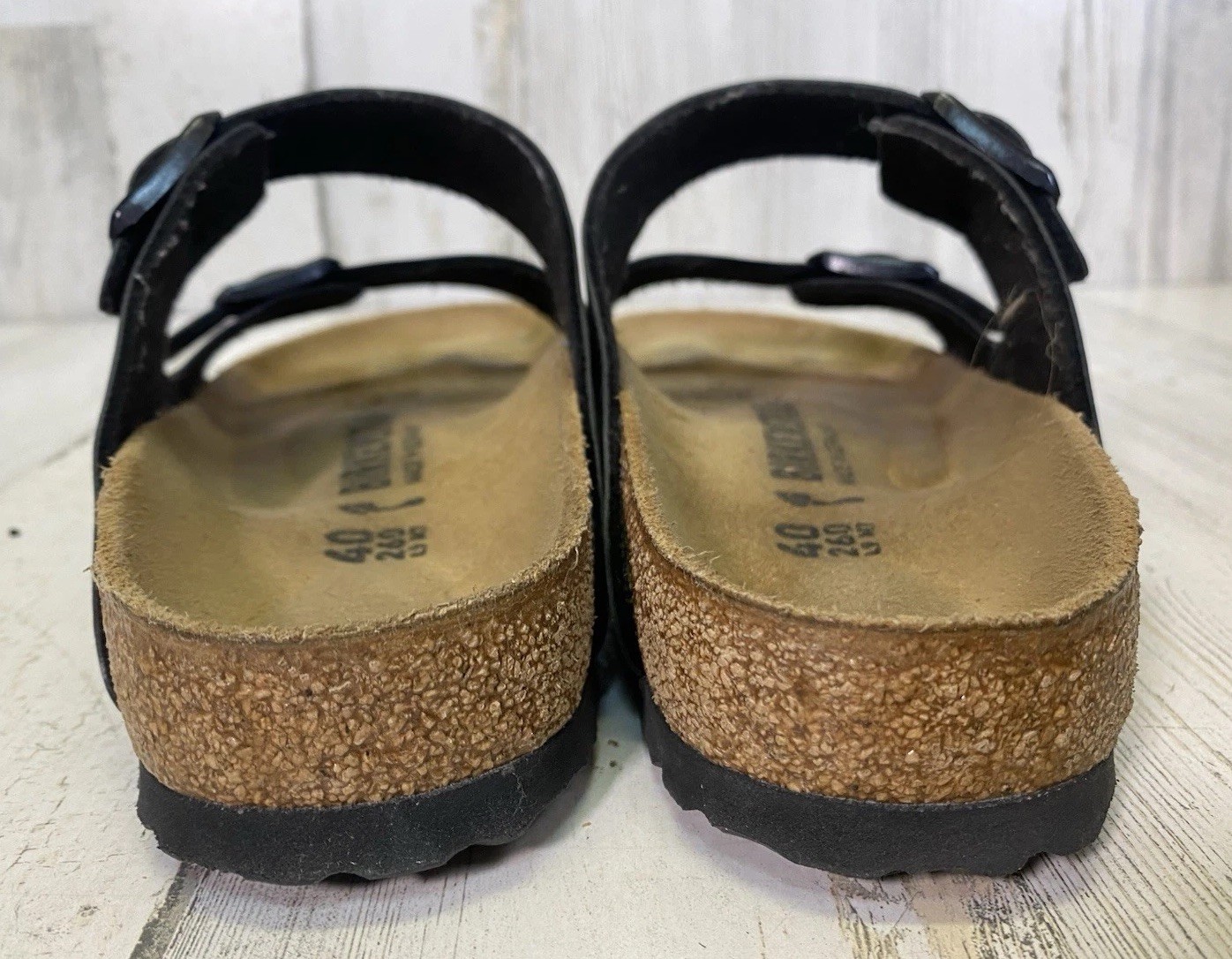 Birkenstock Arizona Black Two Strap Sandals Sz 40 Women 9 Men 7 Medium / Narrow