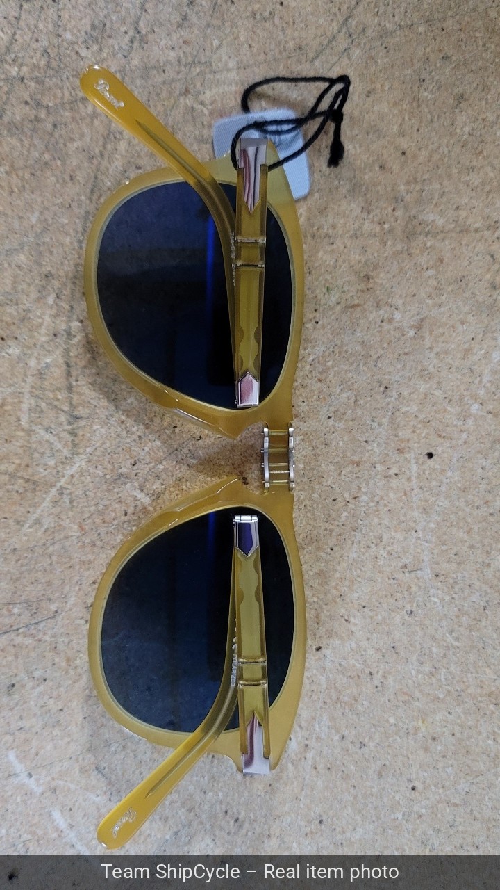 with tags Persol Steve Mcqueen 714SM 204S3 Opal Yellow Blue Polarized Su G2U