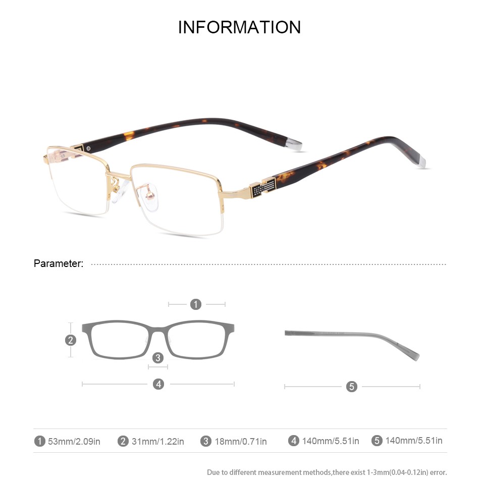 Men’s Half Rim Photochromic Reading Brown Glasses Transition Sunglasses Reader