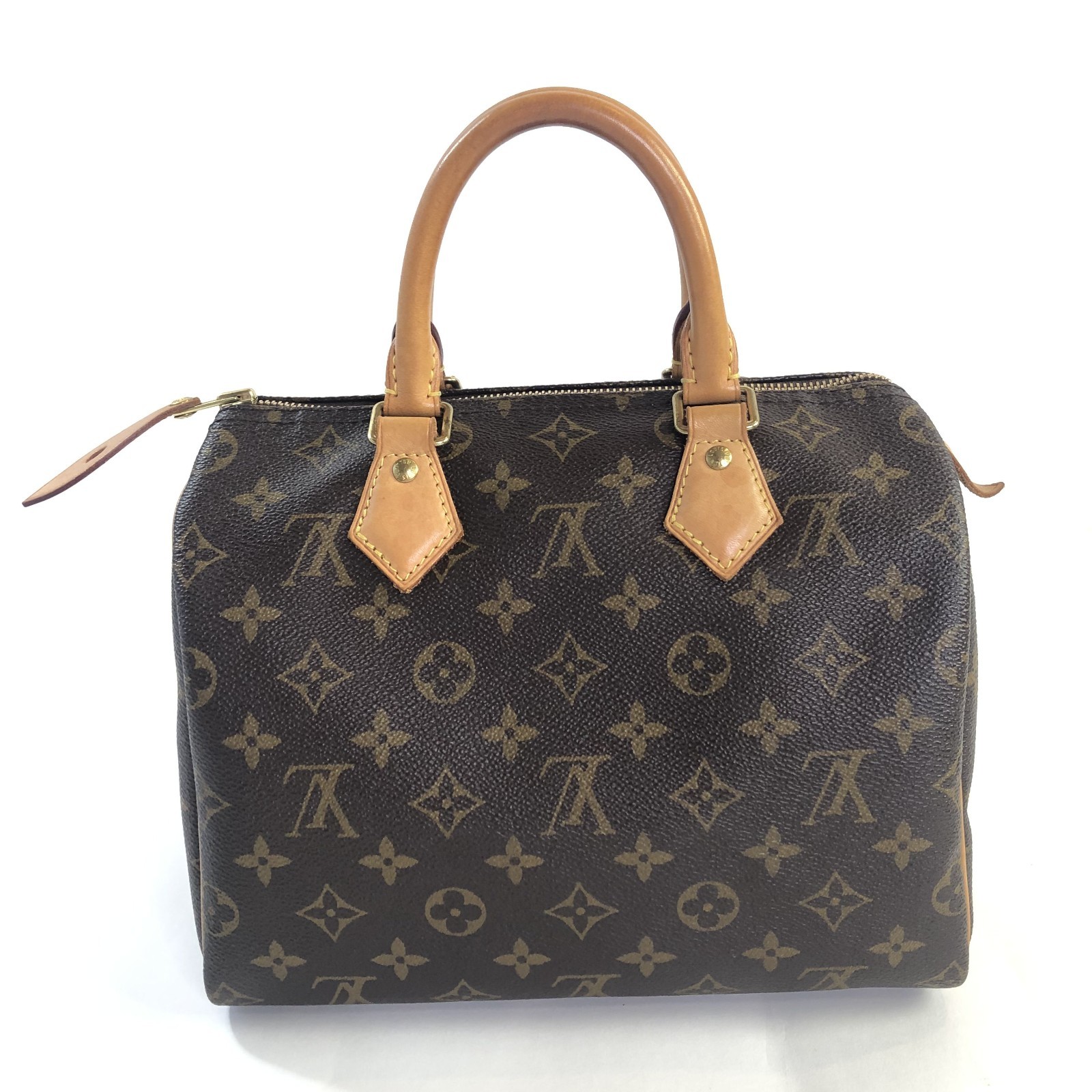 Louis Vuitton Monogram Speedy 25 Handbag Padlock/Keys Brown Made In US 2018