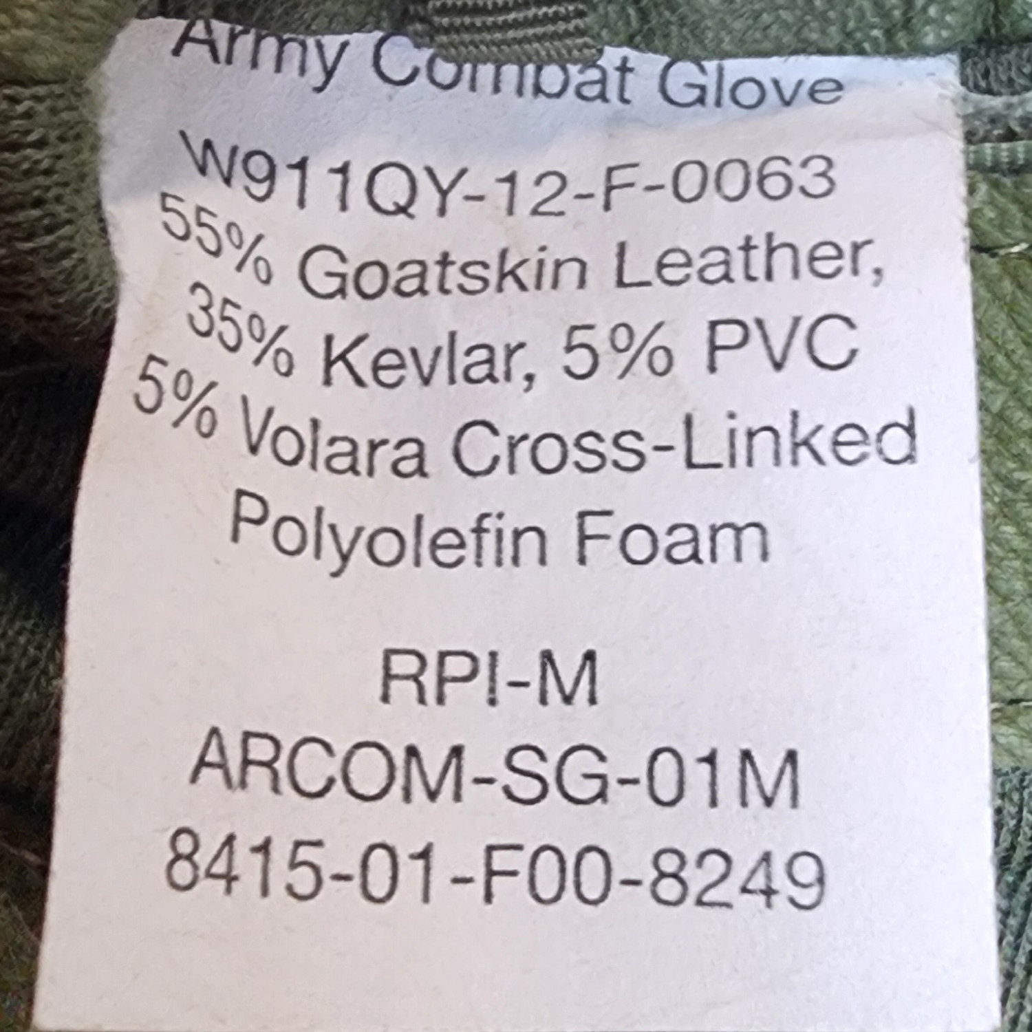 New Olive Drab PPI Army Combat Gloves *mocinc.1982*