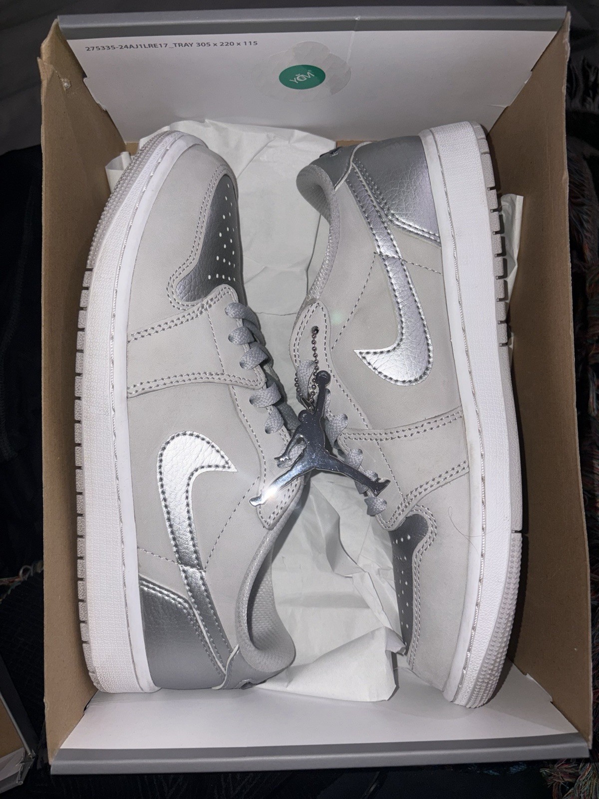 Air Jordan 1 Retro Low OG Metallic Silver Neutral Grey White CZ0790-002