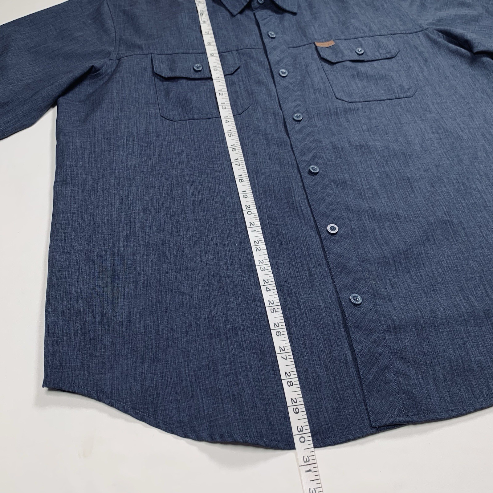 Orvis Classic Collection Shirt Men XL Blue Short Sleeve Quick Dry Tech Button Up