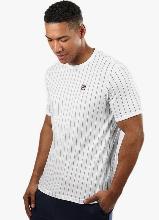 Fila Men’s Guillo Tee White/Peacoat, Vintage Soccer Style, LARGE 🎈FREE SHIP🎈
