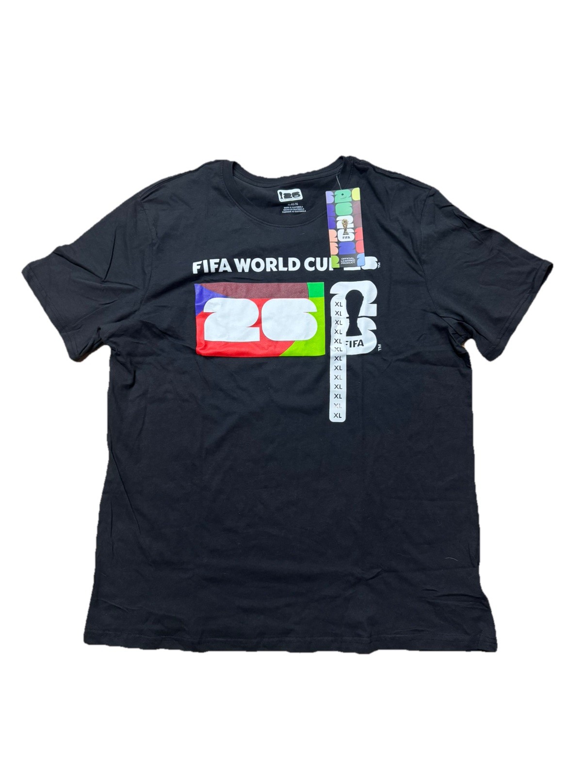 2026 FIFA World Cup Crew Neck Short Sleeve Adult Fit T-Shirt Size XL NWT