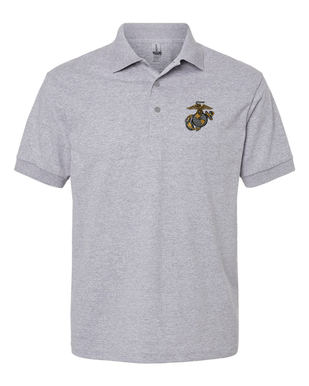 USMC EGA Eagle Globe Anchor Polo Shirt Sport Gray USMC Licensed -all sizes-