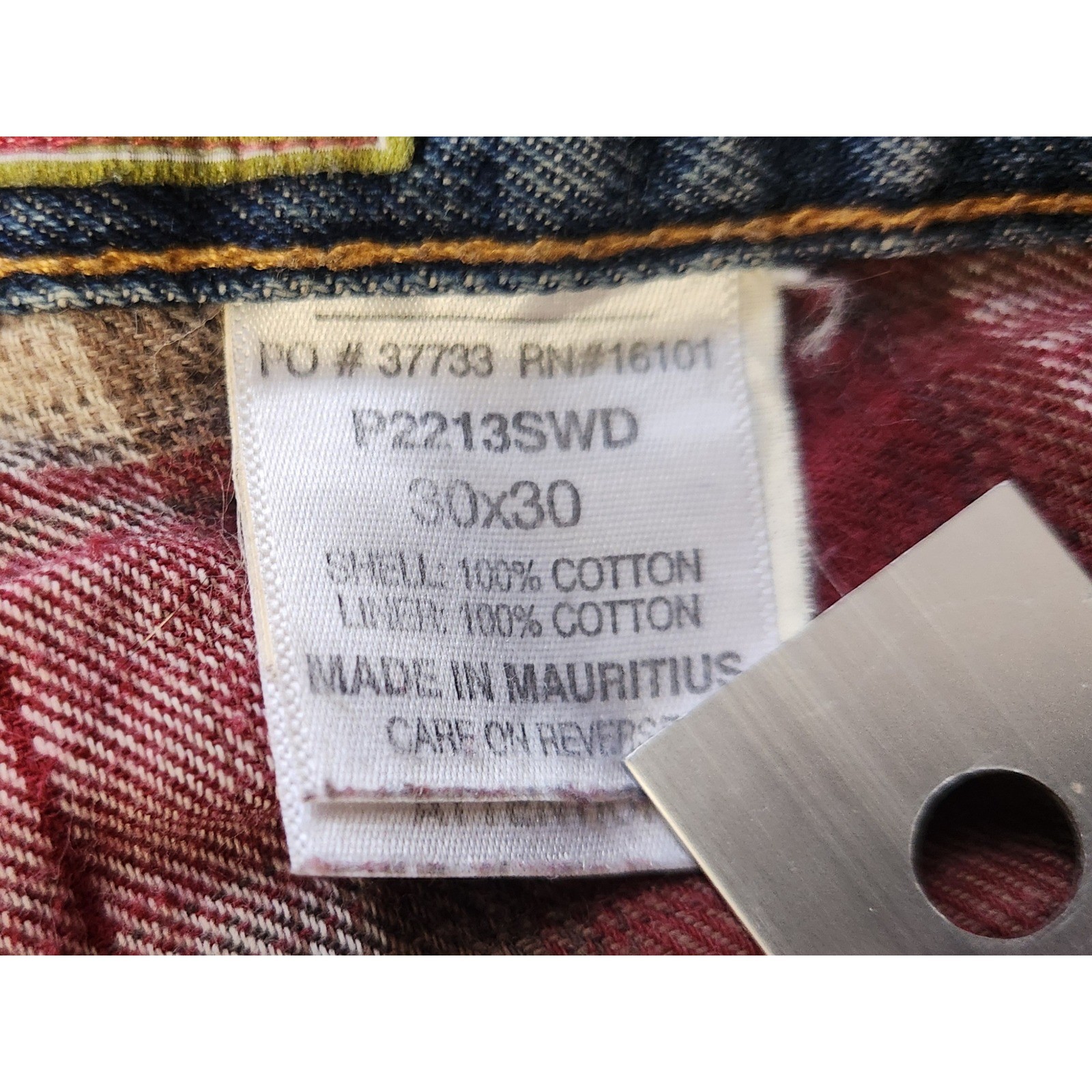 BERNE Mens Carpenter Jeans Size 30×30 Blue Denim Red Flannel Lined Workwear Pant