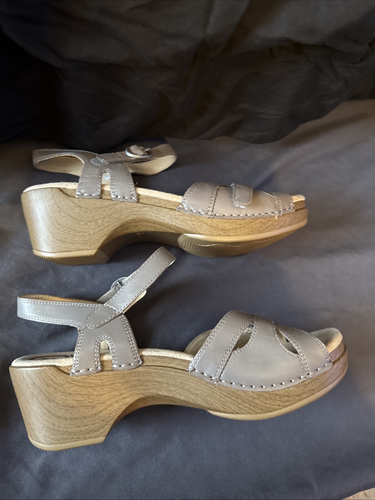 Dansko Season Burnished Calf Stone Sandal 38 NiB