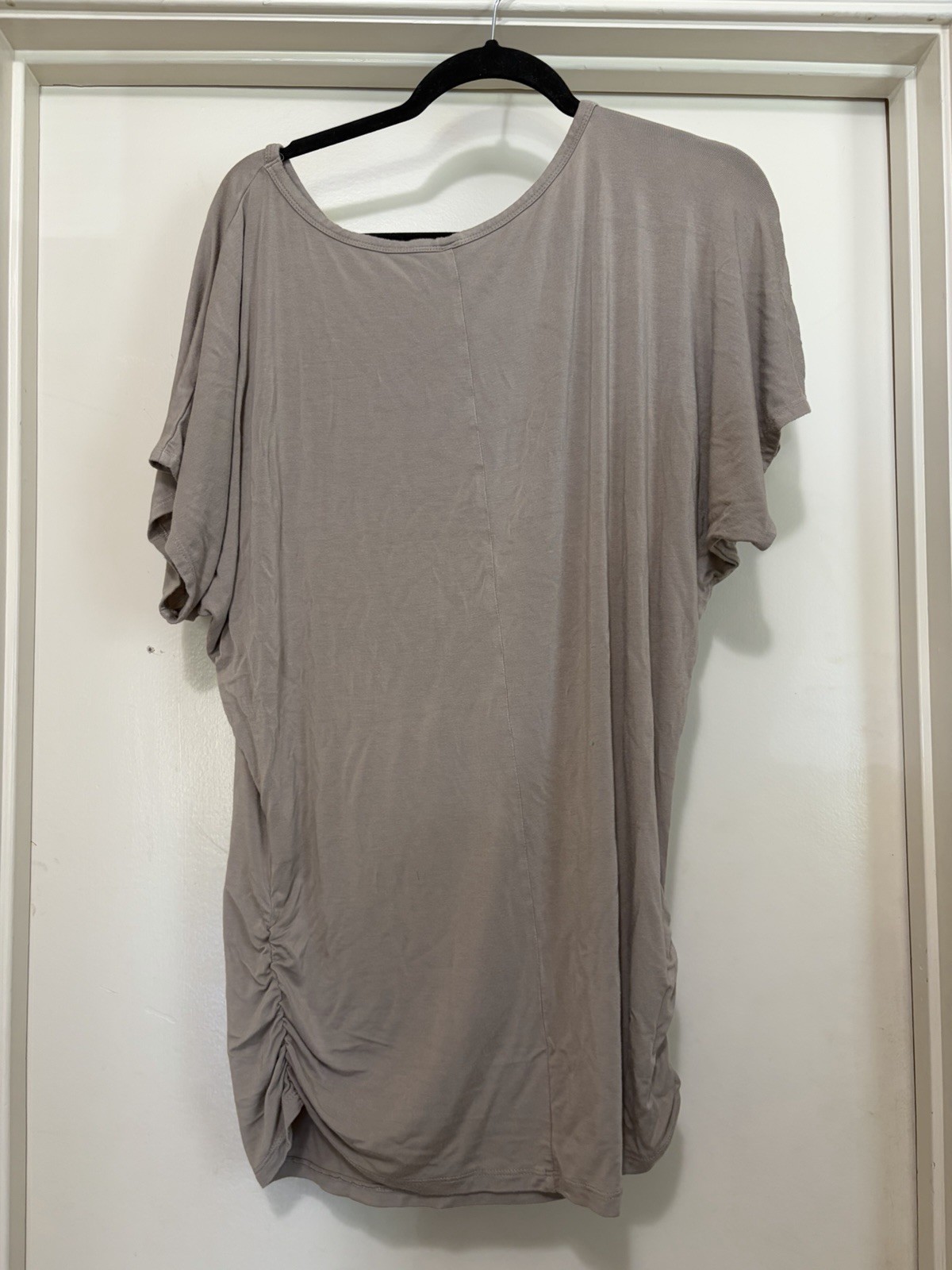 JONNY DESIGNED IN ITALY TAUPE RUCHED TUNIC TOP XXL