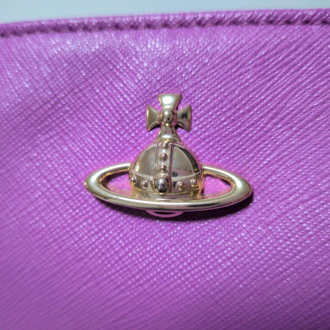Vivienne Westwood Saffiano Leather Shoulder Bag Orb Purple Square 20cm #FH ZCA