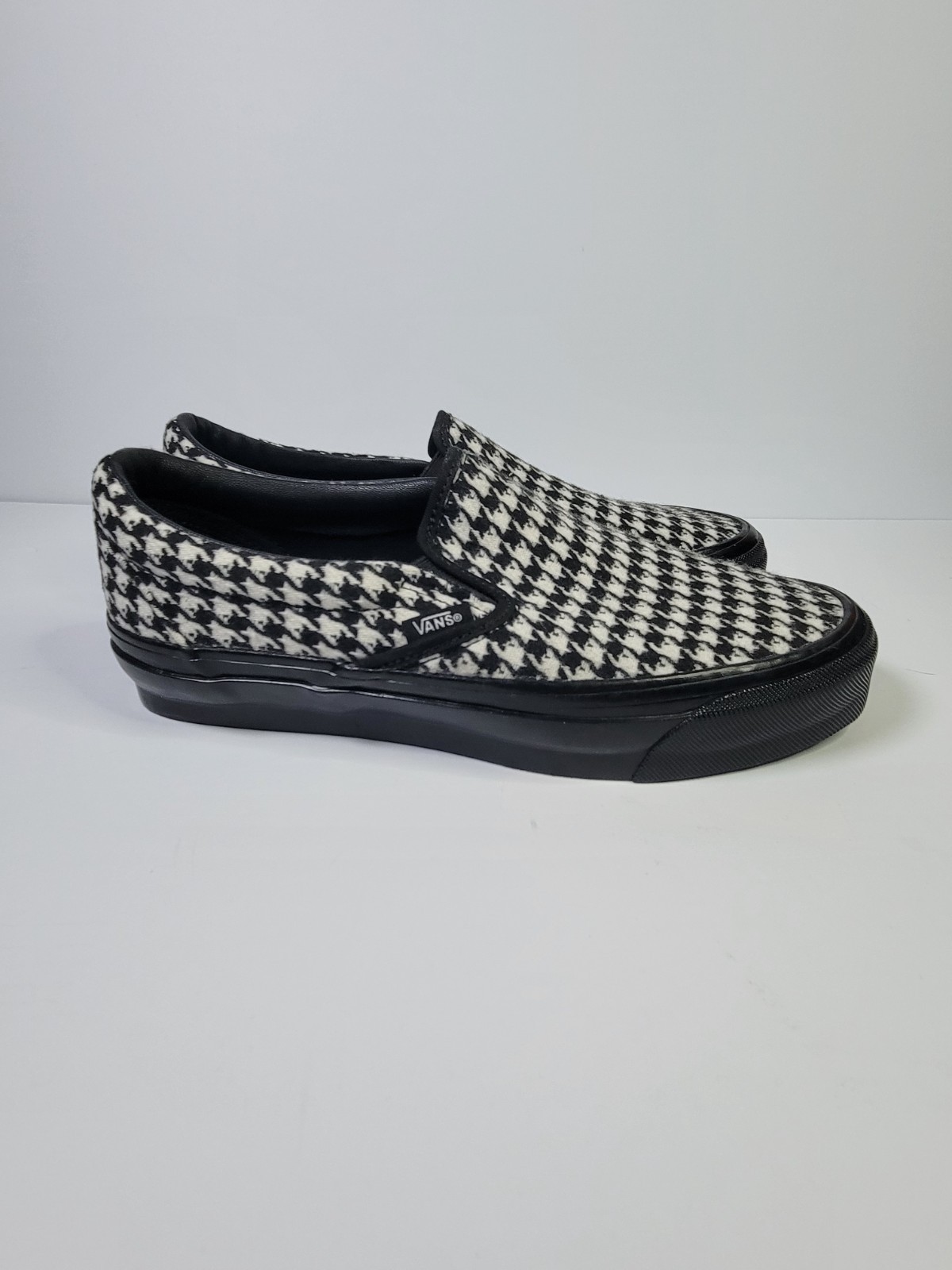 Vans Men’s Classic Slip On 98 Houndstooth Black & White Shoes Size 7.5 NEW