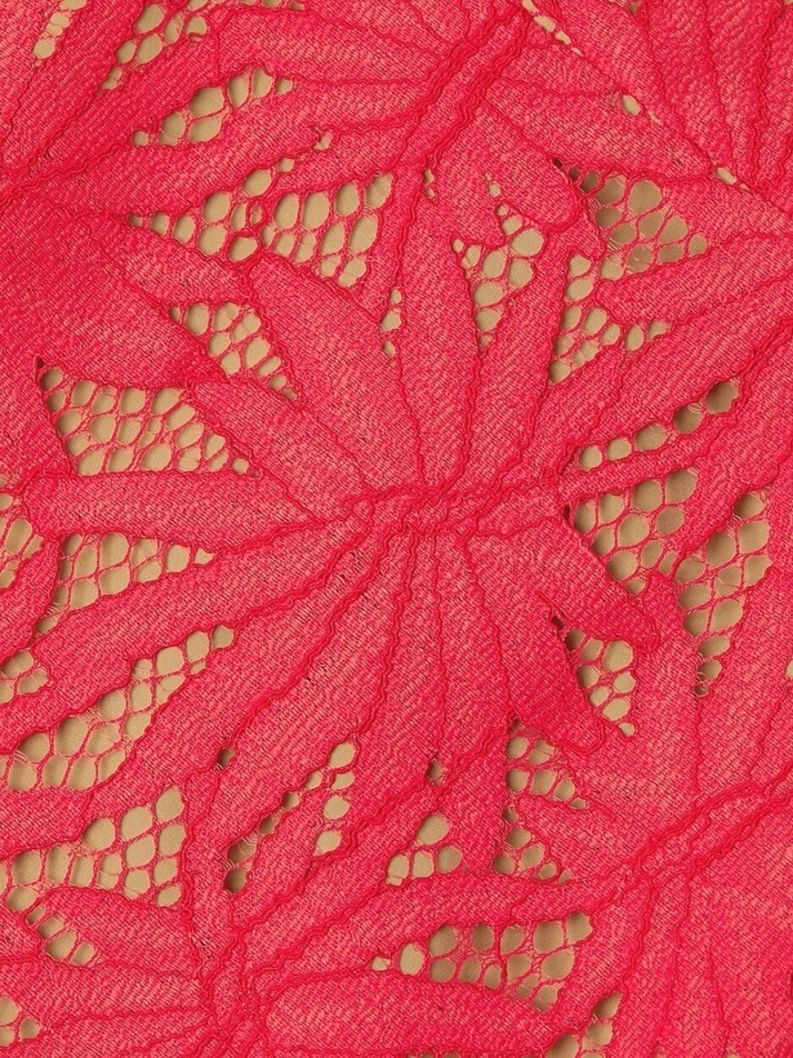 Michael Kors Red Floral Lace Sweetheart A-Line Dress Spaghetti Straps Size 6