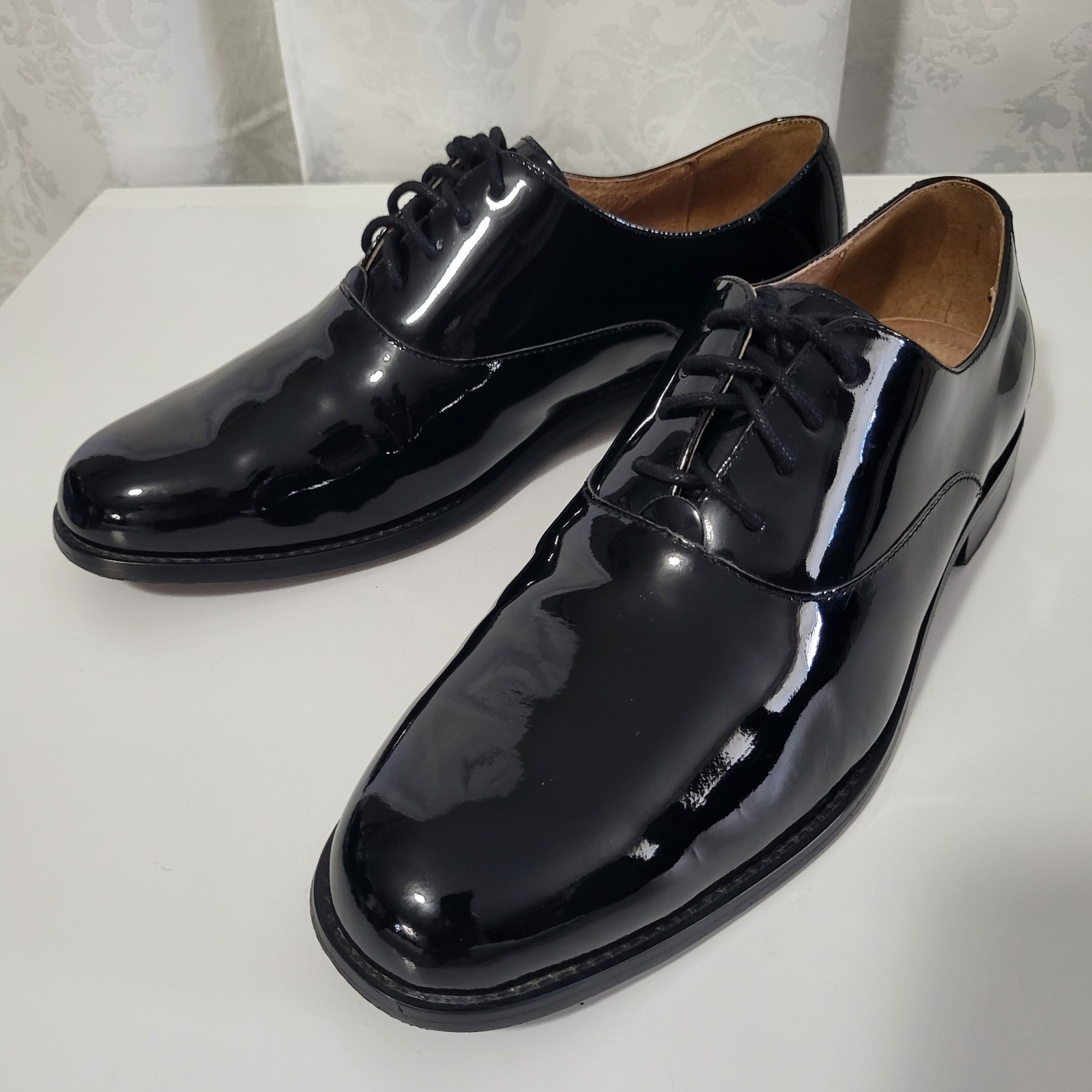 Florsheim Kingston Men’s Patent Leathe Plain Toe Oxford Dress Shoes Sz 113E Bla