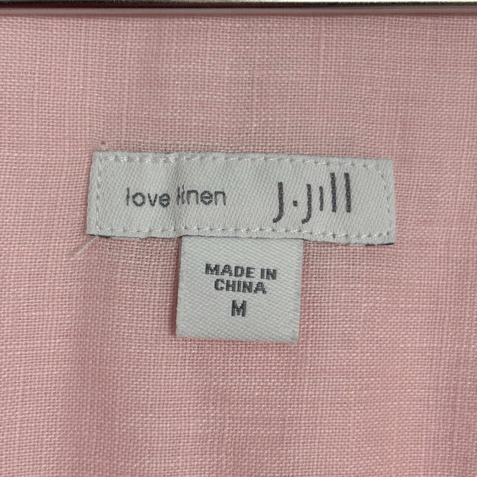 J. Jill Women Tunic Top Sz M Pink Love Linen Pintuck LongSleeve Blouse Feminine